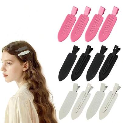 Pasadores de cabello sin arrugas ni pinzas, pasadores de cabello con letras sin costuras dulces y frescos, pasadores para flequillo de mujer, pasadores laterales de metal esmaltado de colores adecuados para peinados en casa, salón, flequillo, maquillaje de mujeres y niñas