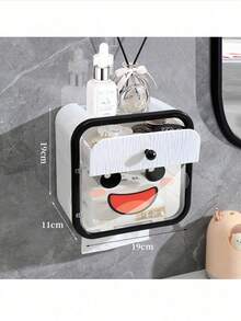 浴室纸巾架，壁挂式储物架，无需钻孔 - 彩色 - 查看 4