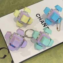 1pc 6-Key Stress Relief Squeeze Toy, Mechanical Fidget Keychain - Multicolor - View 6