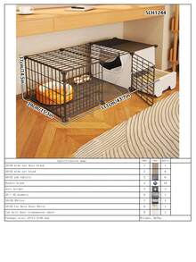 Cat Litter Box With Drawer, Large Space Indoor Pet Cage, Kitten Villa - Multicolor - View 18