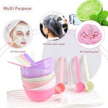 MyAoKuE-Up 3Pcs Facial Mask Bowl Set, Including A Facial Mask Bowl, A Measuring Spoon With Markings, And A Facial Mask Brush. DIY Facial Mask Tool Set. - Multicolor - View 2