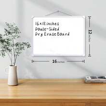 Monthly Calendar Dry Erase Board, 16"X12" White Board Dry Erase For Wall, Small Hanging Dry Erase Board, Double-Sided White Board For Home, Office, Or School - ColorA - 查看 5