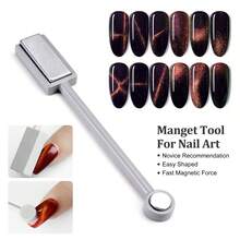 Cat Eye Magnetic Nail Set - 3 In 1 Nail Magnet For Cat Eye Gel Nail Polish Heart Shape, French Stripes, Wide Light Effect Magnetic Nail Art Tools Home DIY Salon Nail Design - 2 Pieces (heart Shape + Stripes) - View 5