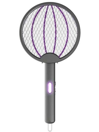 Raquete Elétrica para Mosquitos Recarregável USB Dobrável com Luz UV atrai Pernilongo