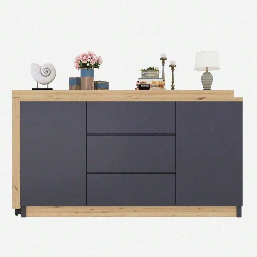 Armadi di Archiviazione - Grigio + Rovere + Truciolato - Visualizzare 1