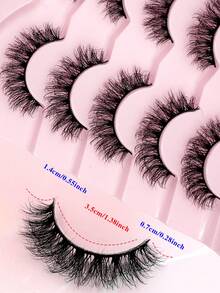 ENCHUW 5 Pairs Fluffy Lashes Wispy Cross Eyelash Soft Long Thick Volume Eyelashes Dramatic False Eyelashes Eye Lashes Makeup Extension - Black - View 2