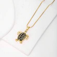 1件18K镀金铜海龟吊坠项链，奢华简约珠宝，女士礼物 - 吊墜項鍊 - 查看 13
