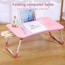 Folding Laptop Table Stand Bed Tray Sofa Lap Computer Desk Notebook Breakfast UK - Pink - View 6