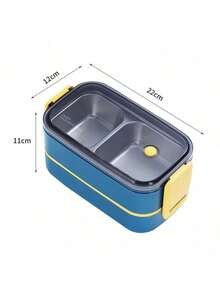 3pcs Stainless Steel Lunch Box - Insulated Bento Box Multifunctional Container Lunch Box Container With 2 Compartments And Tableware 304 Stainless Steel 2-Compartment Lunch Box - Multicolor - View 13