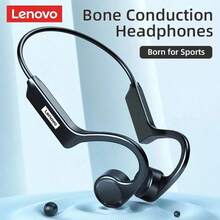 Lenovo 联想X4蓝牙耳机，骨传导防水运动耳机，带麦克风，HiFi立体声，耳挂式设计，类似AirPods耳塞，适用于骑行/跑步/工作/户外/徒步/旅行，原装联想无线耳机 - 查看 1