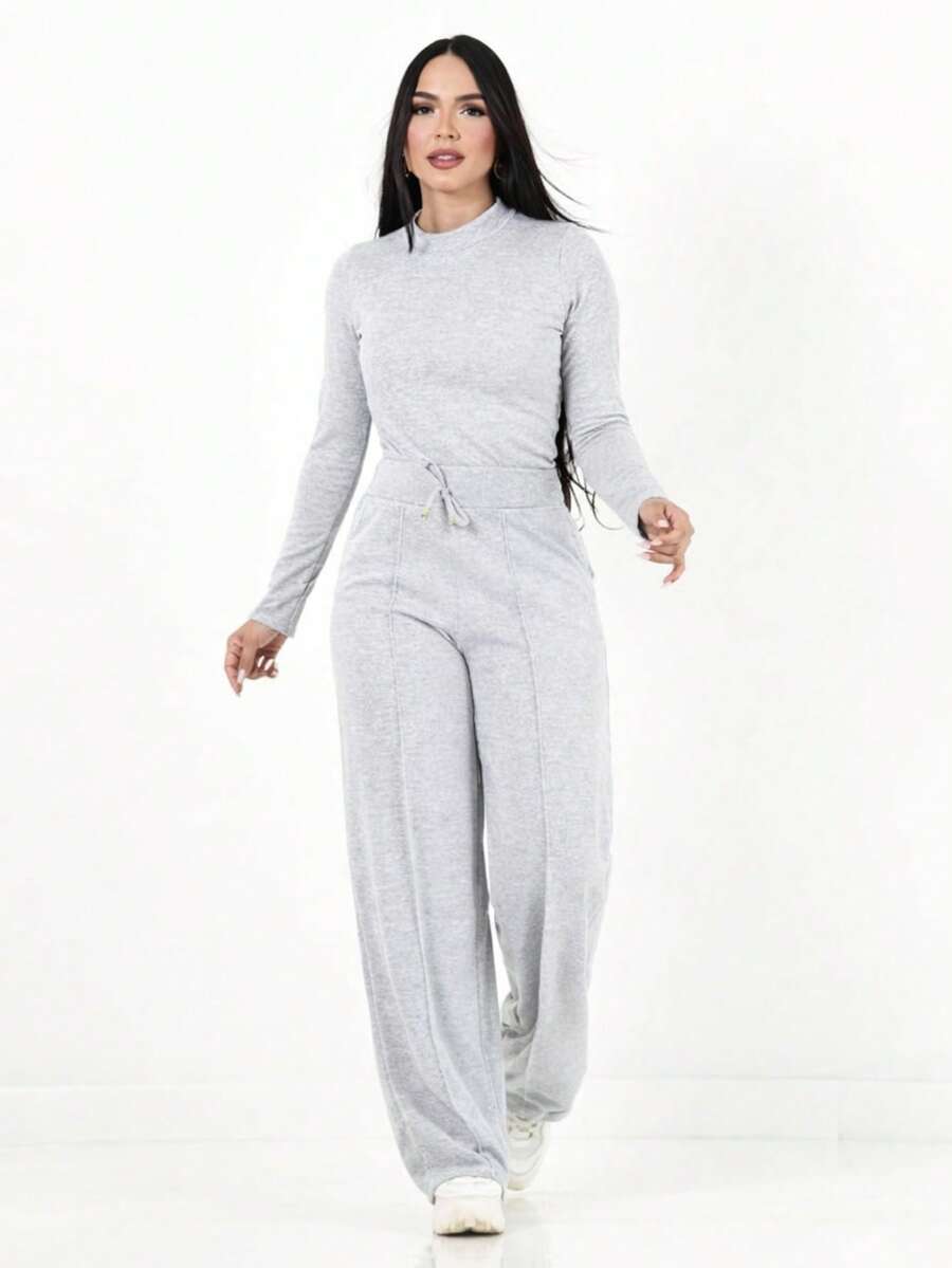 Women's Winter Lanzinha 2-Piece Set Comfort And Style - Gray - View 1