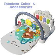 健身拱门玩具，音乐踏步钢琴爬行垫，这款趣味十足且寓教于乐的健身拱门玩具定能吸引您的宝宝，是圣诞节、生日、万圣节或复活节的绝佳礼物。配件颜色随机。 - 彩色 - 查看 10