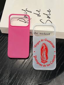 1个瓜达卢佩圣母玛利亚印花手机壳，灰粉色PC+TPU双层保护套，兼容 11/12/13/14/15/16/17 Pro/Pro Max，适合拉丁美洲社区、宗教爱好者、生日、节日和日常使用。 - 粉色 - 查看 7