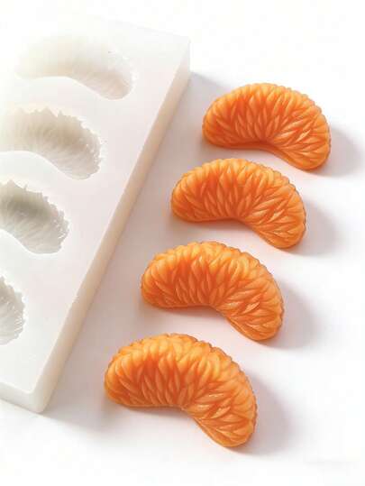 DIY 3D Orange Slices Shaped Candle Silicone Mold Handmade Aromatherapy Gypsum Soap Mold Simulated Food Fruit Mold Plaster Crafts Mold Resin Decor Tool Home Decor Mold