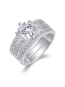 2 Carat Moissanite Ring, 925 Sterling Silver Hypoallergenic, Engagement/Wedding Ring, Minimalist Niche Design, Versatile Daily Wear, Wedding/Anniversary/Birthday Gift, Comes With Gift Box And Certificate - Silver - View 13