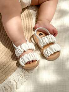 Infant Girls' Summer Sandals, Soft Sole Outdoor Toddler Shoes, Cute Breathable Infant Beach Walking Shoes - White - View 4