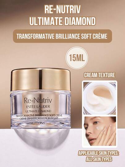 Estée Lauder Crema transformadora de energía Re-Nutriv Ultimate Diamond de Estee Lauder (7ML/15ML), crema facial de lujo anti-envejecimiento que contiene trufa negra, reduce las arrugas y las líneas finas, reafirma y levanta la piel, iguala el tono de la piel, atenúa las manchas oscuras, nutre y aumenta la elasticidad, hidrata profundamente, restaura el resplandor, fortalece la barrera cutánea, mejora la calidad de la piel, reduce el aspecto apagado, mejora la firmeza, aumenta el colágeno, apta para todo tipo de pieles, cuidado diario esencial, gran regalo para damas, entusiastas de la cosmética, cumpleaños, Navidad, aniversario, Día de San Valentín