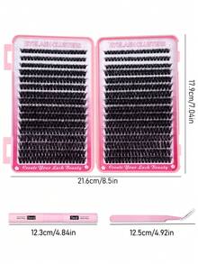 640片独立睫毛簇 DIY睫毛簇 纤细浓密持久 DIY睫毛嫁接套装，含粘合剂、封口剂和镊子，适合初学者在家、日常生活、派对、音乐节等场合使用。睫毛簇套装，睫毛，假睫毛 - 黑色 - 查看 5