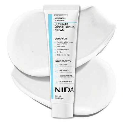 NIDA Youthful Formula™ Crema Hidratante Suprema | Centella Asiática, Niacinamida, Ácido Hialurónico, Colágeno | Arrugas, Líneas Finas, Manchas Oscuras, Piel Seca, Rojeces | 3.38 Fl. Oz., 100ml (Nueva Fórmula)