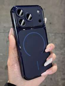 Luxury Matte Translucent Frosted Magnetic Pattern Case Compatible With IPhone 17 Pro Max 17 Pro 17 16 15 14 13 Pro Max Minimalist Design Shockproof Anti-Drop Soft Cases Shell - Transparent Blue - View 4