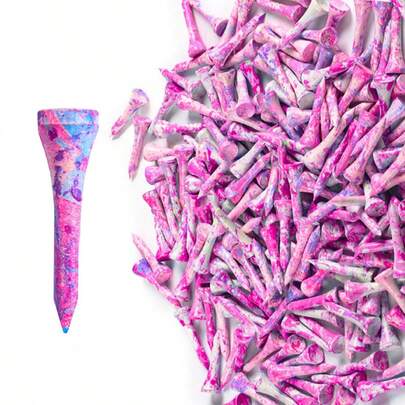 FINGER TEN Tees de golf cortos de madera pintados de colores, paquete de 30 unidades, tees cortos y estilizados de alta visibilidad para hoyos par 3, accesorio de golf duradero para todos los niveles