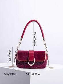 2025 New Minimalist Chic Underarm Small Square Bag, Versatile Shoulder Crossbody Bag For Women - Burgundy - View 5
