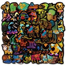 52pcs Neon Style Italian Riddle Stickers, TungTungTungTungTung Sahur Stickers, Classic Illustrations, Fun, Creative, Abstract And Meaningless Stickers - 52pcs - View 1