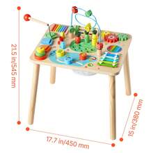 Montessori Activity Table For Toddler 1-3 Years Old, 13 In 1 Wooden Learn Activity Desk, Baby Play Table For Boys & Girls Aged 6+ Months, Great Birthday, Christmas, Children's Day Present - 13 trong 1 - Xem 10