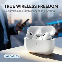 Newmine Auriculares inalámbricos verdaderos Bluetooth T5S Pro Bluetooth 5.3 | 50 horas de duración de la batería | [Pantalla de potencia LED] | Bajo pesado | Reducción de ruido ENC de 4 micrófonos | Carga rápida tipo C | Latencia ultrabaja de 0,038 s en modo de juego | Resistente al agua IPX7 | Ajuste cómodo y operación táctil. - Blanco - Ver 3