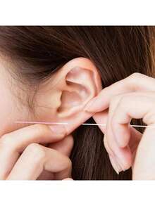 120pcs Disposable Ear Piercing Cleaning Threads, Ear Piercing Care And Cleaning Tools, Used To Remove Ear Piercing Odor, Pink Ear Care. - Pink - View 8