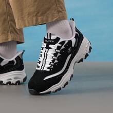 Skechers 男士 D'LITES 熊猫复古厚底运动鞋，缓震厚底，休闲运动鞋，2026 春季新款 232667-BKW - 黑與白 - 查看 4