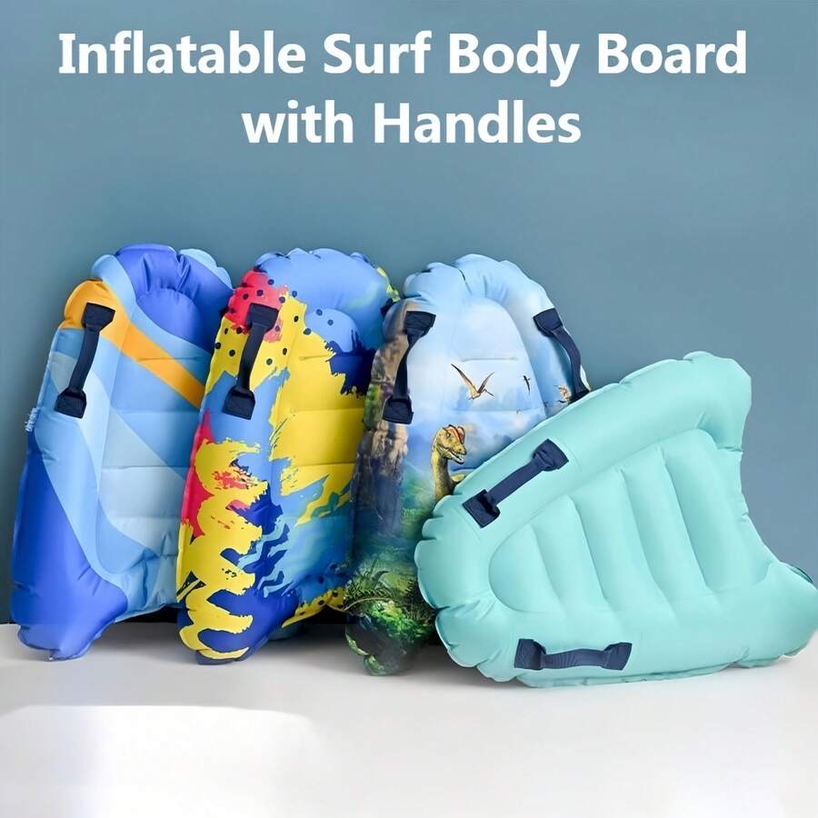 Placă de surf gonflabilă 1 buc cu mâner, saltea de înot ușoară și portabilă, potrivită pentru învățarea înotului, surfing și înot în la plajă, distracție în apă vară, accesoriu plutitor pentru piscină pentru adulți - multicolor - Vizualizare 1