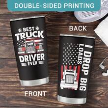 Trucker Tumbler 20oz Stainless Steel Insulated Coffee Travel Mug Cup - Father's Day Gift For Men, Dad, Truckers, Christmas, Birthday - 2 - 查看 3