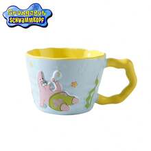 SpongeBob SquarePants 11盎司创意陶瓷咖啡杯，趣味3D卡通人物手柄茶杯，收藏级饮具套装，适用于办公室和家庭厨房，可放入洗碗机和微波炉，是粉丝的完美生日和圣诞礼物，多种款式可选 - 彩色 - 查看 8