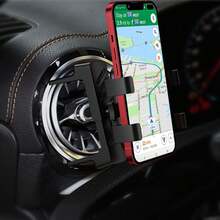 Okrągły uchwyt samochodowy na telefon do kratki nawiewu, odpowiedni do różnych modeli samochodów z okrągłymi kratkami nawiewu, kompatybilny z telefonami i Android, prezent urodzinowy, dla rodziny i przyjaciół, akcesoria samochodowe - Styl B - Zobacz 4