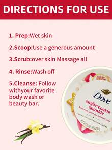 Dove 1罐298克多芬身体磨砂膏，香草蜂蜜香型，柔滑滋润，温和去角质，滋养全身肌肤 - 298g 香草蜜糖 - 查看 6