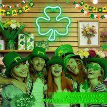 Shamrock LED Neon Wall Light, USB Powered, Lucky Green Shamrock Light, Suitable For Various Occasions Such As Homes, Bedrooms, Dining Rooms, And Parties. - Green color light - View 8
