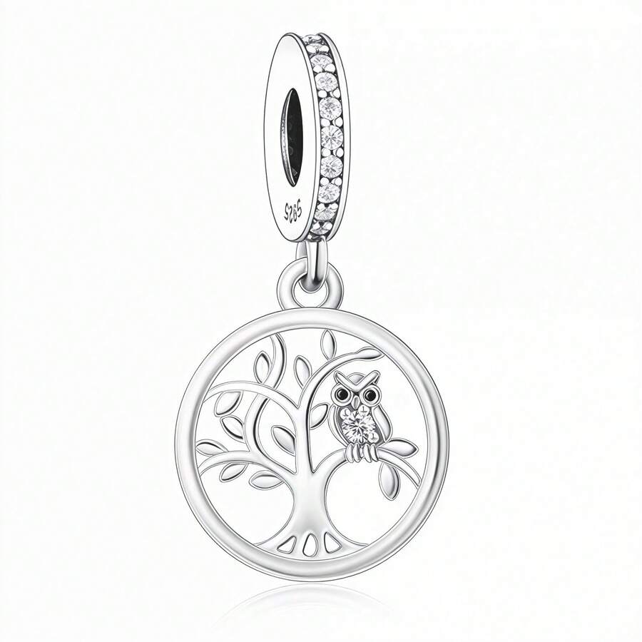 1 Mặt dây chuyền hình cây sự sống bằng bạc sterling 925, hạt trang sức tự làm, quà tặng truyền cảm hứng dành cho cả nam và nữ. - Bạc - Xem 1