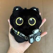 1 búp bê nhồi bông hình mèo đen phong cách Punk kèm đàn guitar mini và kính bảo hộ có thể tháo rời, búp bê nhồi bông mềm mại, đồ trang trí Gothic cho trẻ em, quà tặng sinh nhật, quà lưu niệm tiệc tùng, đồ trang trí phòng (Đơn chiếc) - màu đen - Xem 11