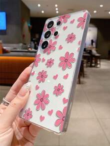 1个简约花卉图案安卓手机壳，摄像头开孔精准，兼容三星Galaxy S25 Ultra/Galaxy S24 Ultra/S24/S23 Ultra/A56 5G/A55 5G/A52s 5G/A26 5G，无图案，Pixel，保护壳 - 無色 - 查看 6