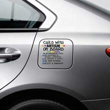 Car Stickers And Decals, Car Window Decals Vinyl,  Child With Autism On Board Emergency Information , Automotive Decals,Funny Bumper Stickers(1pc) - A - 查看 5