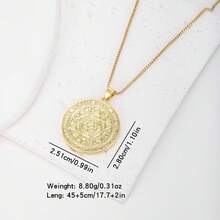 1件白色锆石18K镀金铜几何吊坠项链，奢华珠宝，简约设计，优雅女士礼物 - 金色 - 查看 17