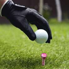 FINGER TEN Tees de golf cortos de madera pintados de colores, paquete de 30 unidades, tees cortos y estilizados de alta visibilidad para hoyos par 3, accesorio de golf duradero para todos los niveles - Morado - Ver 5
