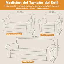 sofás y sofásFundas para Sillones Funda de Sofá Individual Tela de Terciopelo Jacquard Suave y Cómoda Muy Elástica Lavable Adecuada para Sofás Individuales de 80-120 cm de Ancho - blanquecino - Ver 3