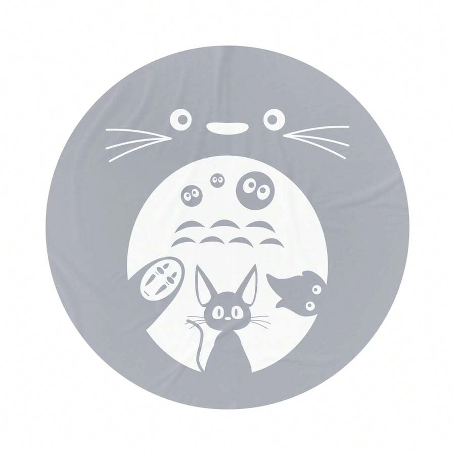 Frazada Cobija Manta Ultra Suave para Viaje y Hogar Tamaño Redonda  cute PARA REGALAR MANTA ULTRA SUAVE PARA TEMPORADA DE FRIO CON DISEÑOS UNICOS Ideal para Acurrucarse en el Sofá o como Colcha Decorativa, Diseño Único con Estampado, Excelente Idea de Regalo Manta de Flannel Acogedora con Ilustración Fantástica - Verde Oliva - Ver 1