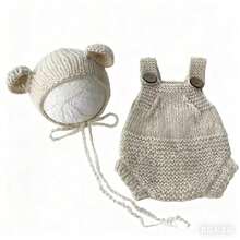 Newborn Photography Props Teddy Bear Hat Mohair Handmade Knitted Set, Cute Baby Boy Girl Photo Shoot Outfit - Multicolor - View 8