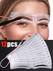 72/36/24/12pcs Reusable Eyebrow Shaping Template, Eyebrow Stencils, Eyebrow Cards, Eyebrow Makeup Tools, Adjustable Wearable Eyebrow Stencils And Eyebrow Pencils, Suitable For Beginners Eyebrow Trimming And Makeup, Plastic Eyebrow Stencils Help Create Perfect Eyebrows, Eyebrow Shaping Mold Makeup Set,Giveaways,Travel,Cheap Stuff,Travel Essential - Multicolor - View 2