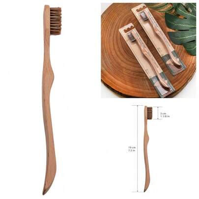 EKOSECRET High Quality Horse Hair & Bamboo Toothbrush, Deep Cleaning Oral Care, Reusable & Portable, Suitable For Home, Travel And Hotel Use