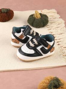 0-1 Year Old Unisex Infant Shoes, Non-Slip Rubber Sole Casual Patchwork Sneakers, Autumn/Winter New Arrival - Black - View 4