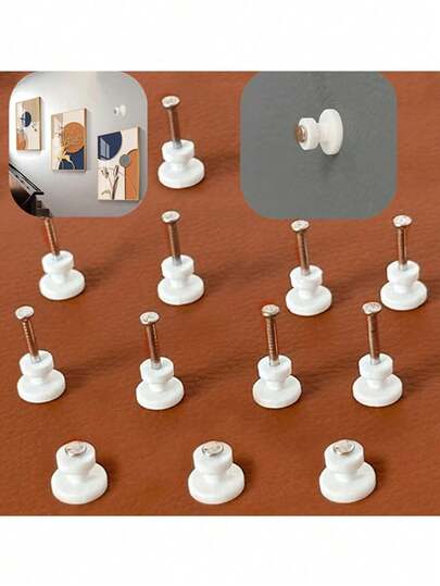 30/60/120pcs Frameless Wall Nails, No Drill Needed, For Living Room Photo Wall Decor, Wedding Photo Wall, Wall Mounting